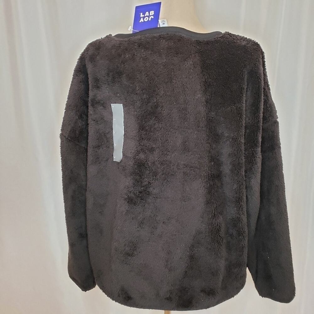 Joy Lab High Pile Sharpa Pullover Kangaroo Pocket Black Medium NEW - Picture 5 of 7